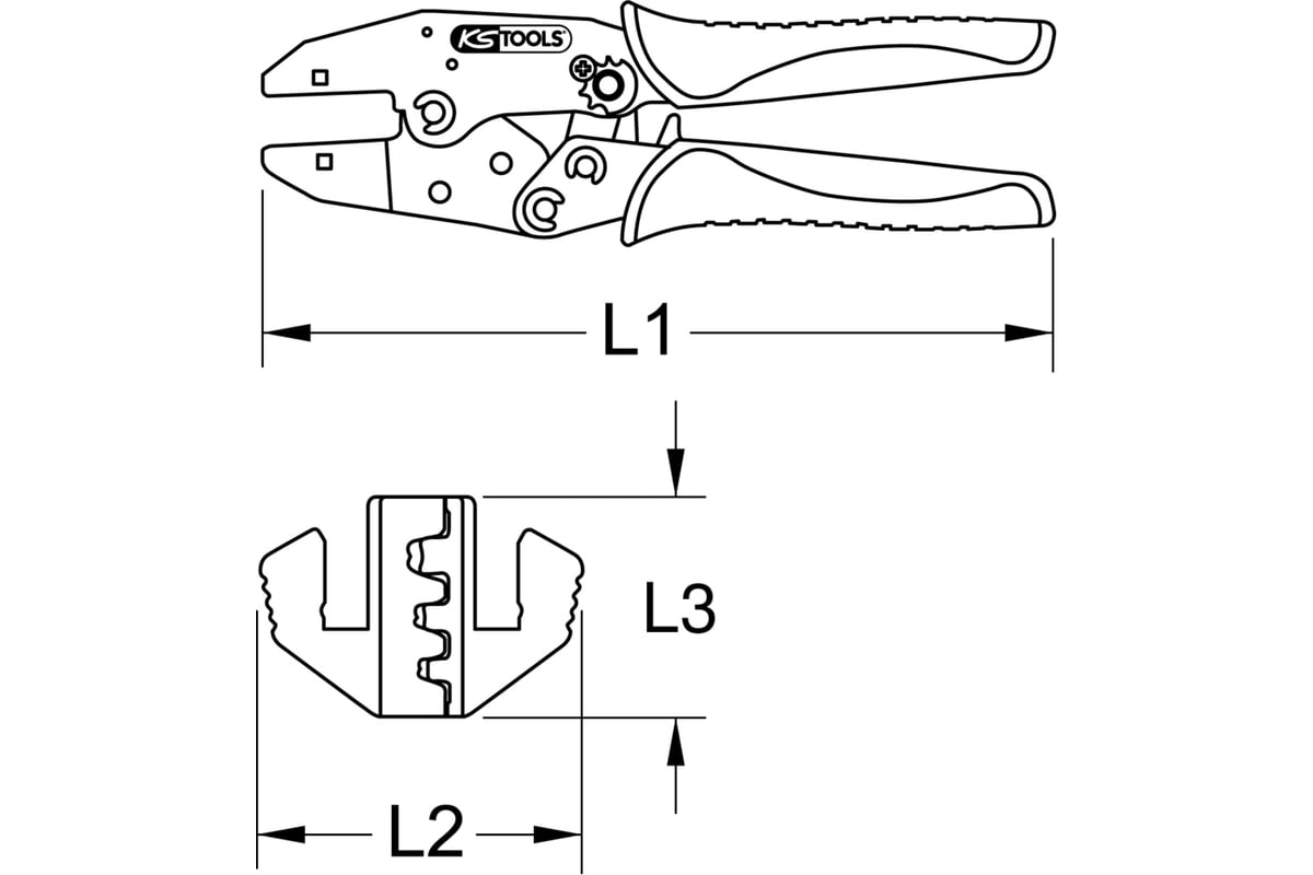 Обжимные клещи для штепсельных гнезд KS Tools Ø 0,5-6 мм² 115.1435