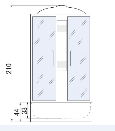 Душевая кабина River Nara Light 90/44 МТ 90x90 хром, матовое