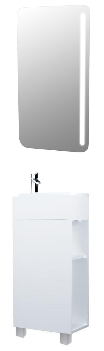 Мебель для ванной 1MarKa Laura 40 см напольная, левая, белый