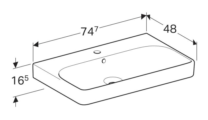 Тумба с раковиной Geberit Smyle Square 75 см песчаный глянец