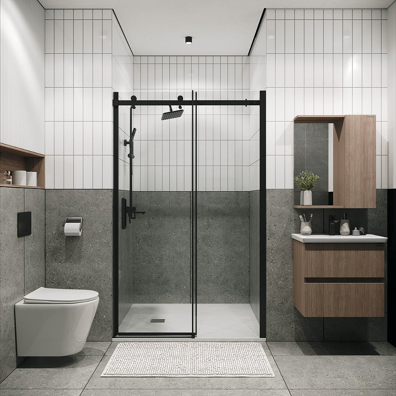 Душевая дверь Grossman Classic 150x195 прозрачное, черный матовый 100.K33.04.150.21.00
