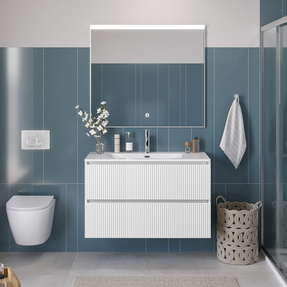 Тумба с раковиной BelBagno Uno 100 см Bianco Opaco