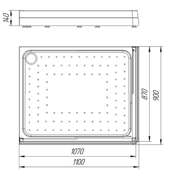 Поддон для душа Радомир 1-11-0-1-0-122 110x90 L