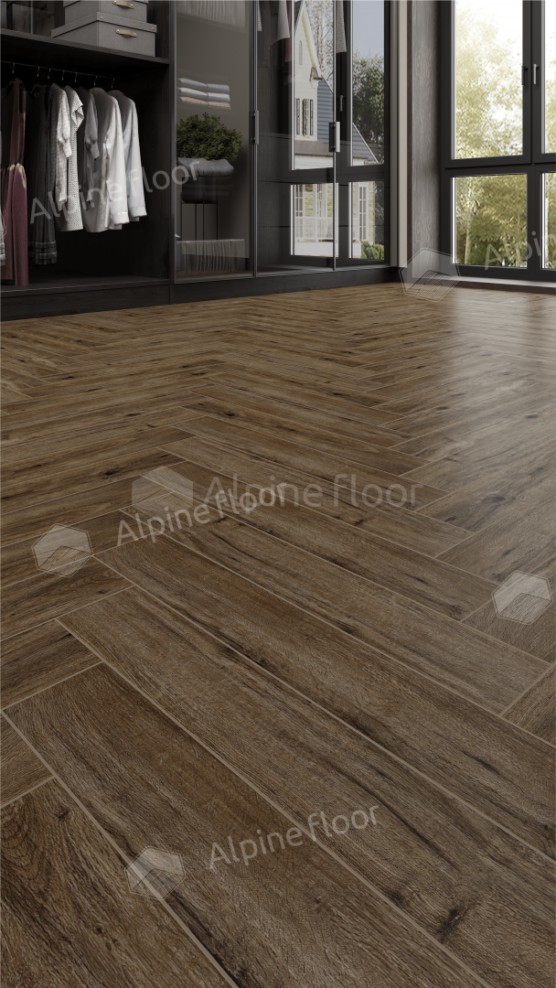 Ламинат Alpine Floor Herringbone Дуб Бордо 606x101x8 мм, LF102-10A