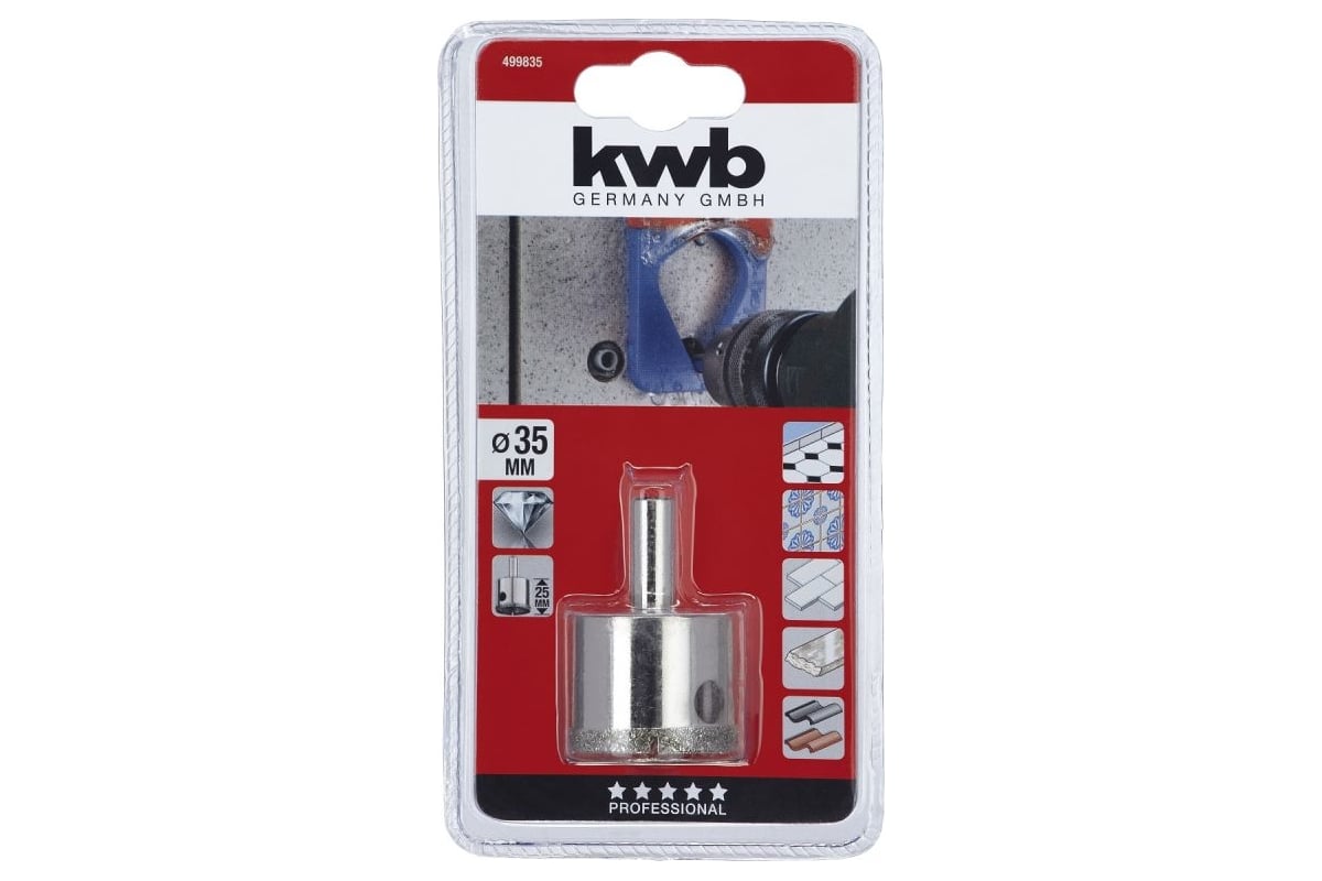 Коронка алмазная 35мм KWB 4998-35