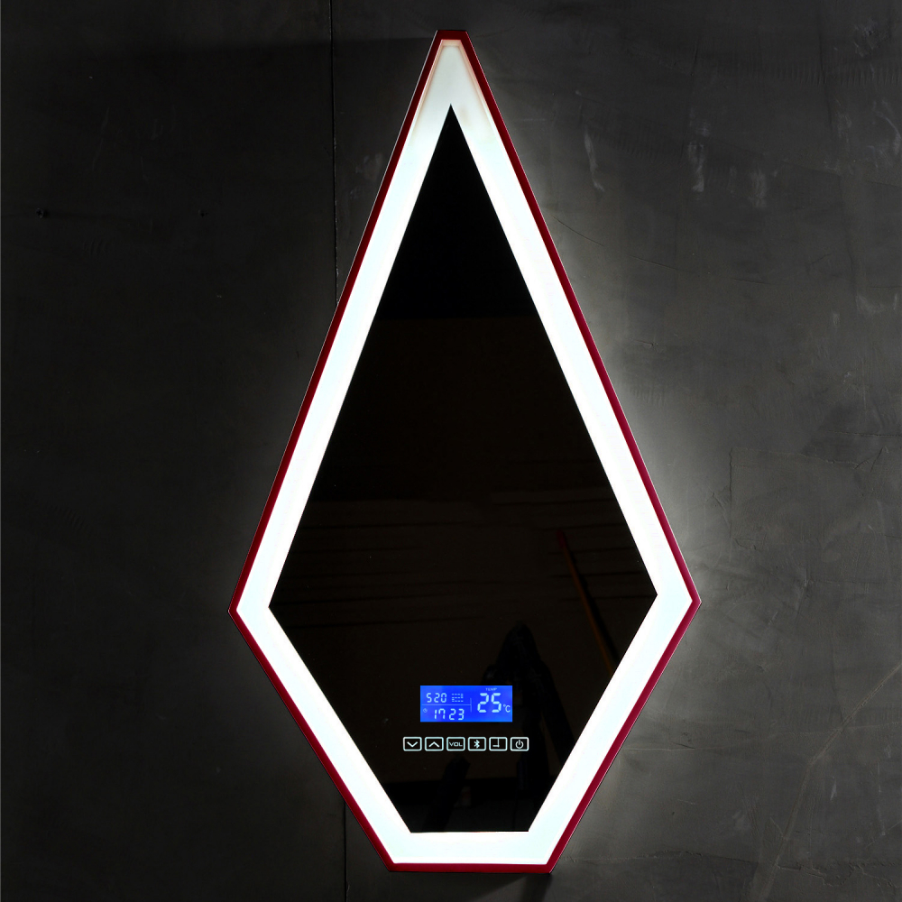 Зеркало Abber Stein 45 см с подсветкой, красный AS6611R