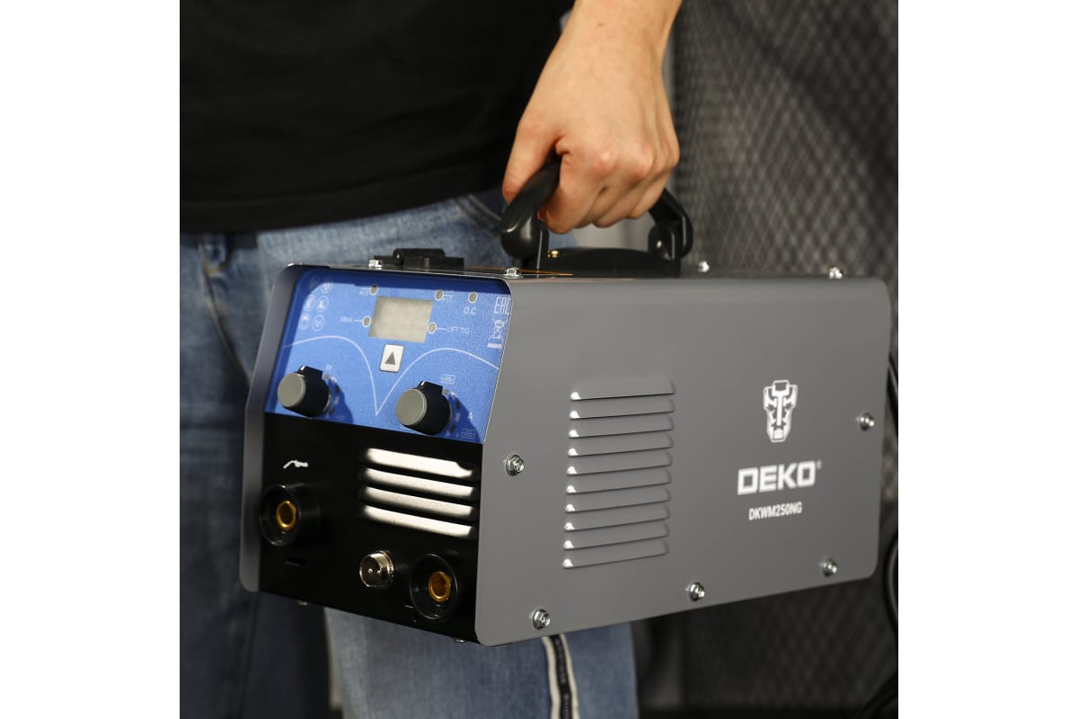 Сварочный полуавтомат Deko DKWM250NG, MIG без газа/MMA/TIG LIFT, 250А 051-4696