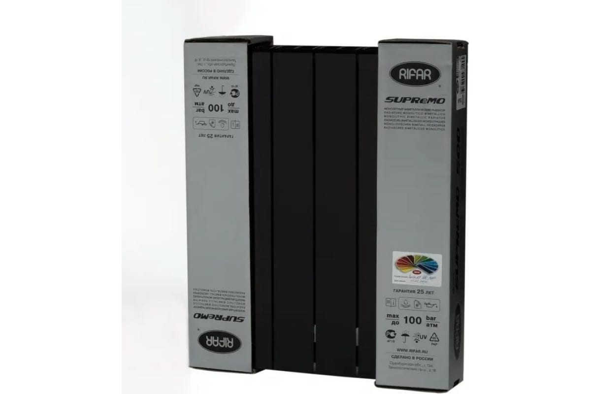 Радиатор Rifar SUPReMO 500x6 секций НП правый VR Антрацит S5006 VR9005