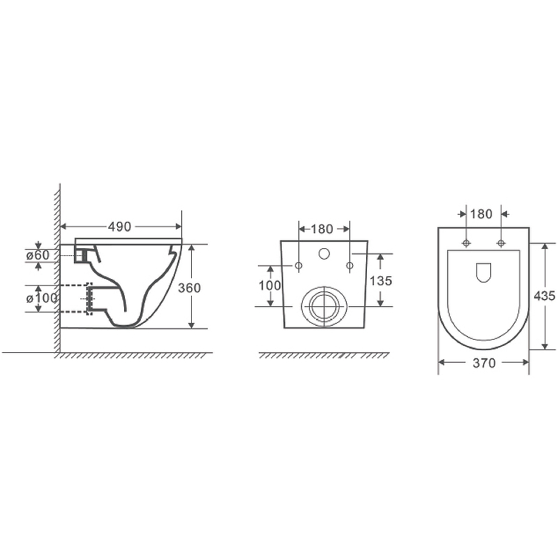 Комплект D&K Matrix DS1391602 унитаз DT1396016, инсталляция DI8055119, кнопка DB1519016 белый