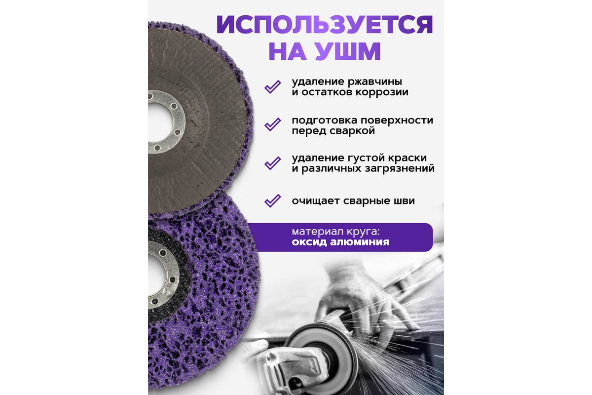 Круг абразивный зачистной в блистере 150x22.2 мм Rockforce RF-BD150P(49221)