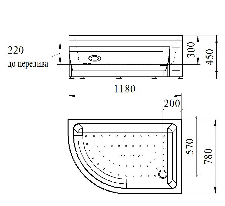 Поддон для душа Радомир 1-11-0-1-0-009 120x80 L