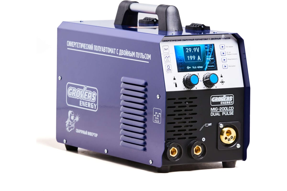 Сварочный инвертор Grovers MIG-200 LCD DUAL PULSE ENERGY EV02939