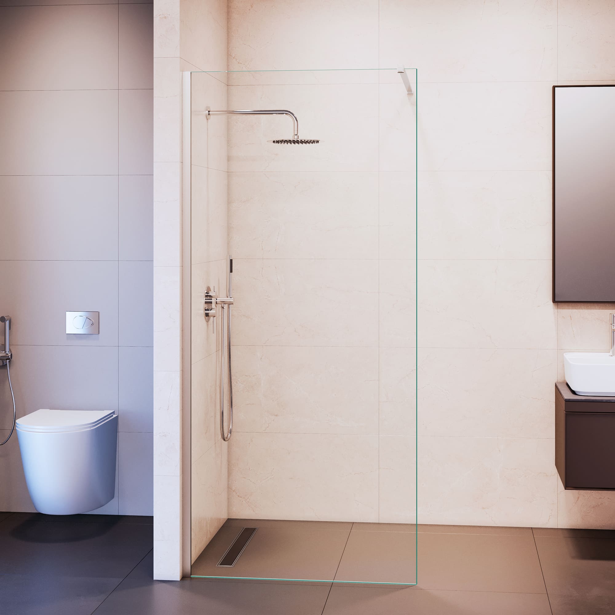 Душевая перегородка RGW Walk In WA-210 110x195 с крючком для полотенца/халата, хром, прозрачное 351021011-11 Душевая перегородка RGW Walk In WA-210 110x195 с крючком для полотенца/халата, хром, прозрачное 351021011-11