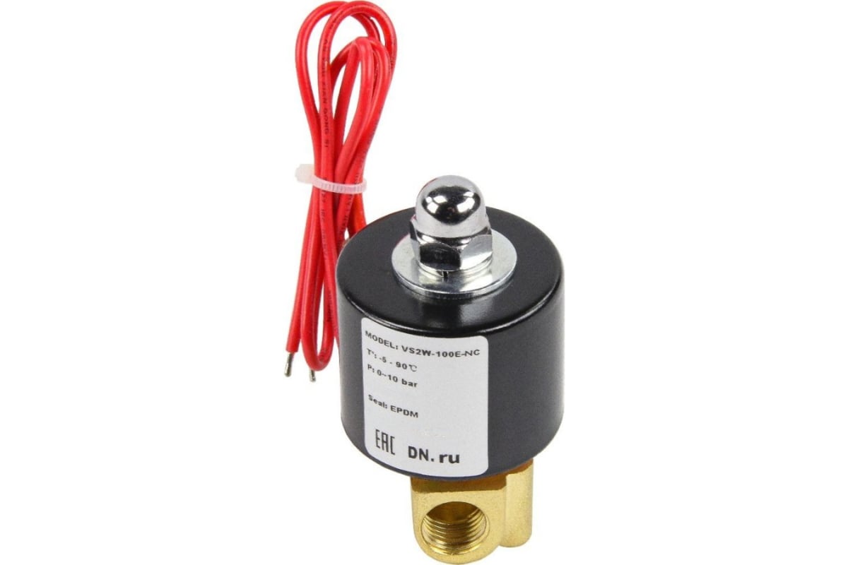 Электромагнитный клапан DN.ru VS2W-100N-NC Ду10 Ру10 3/8 НЗ NBR 24В DC D130-03300