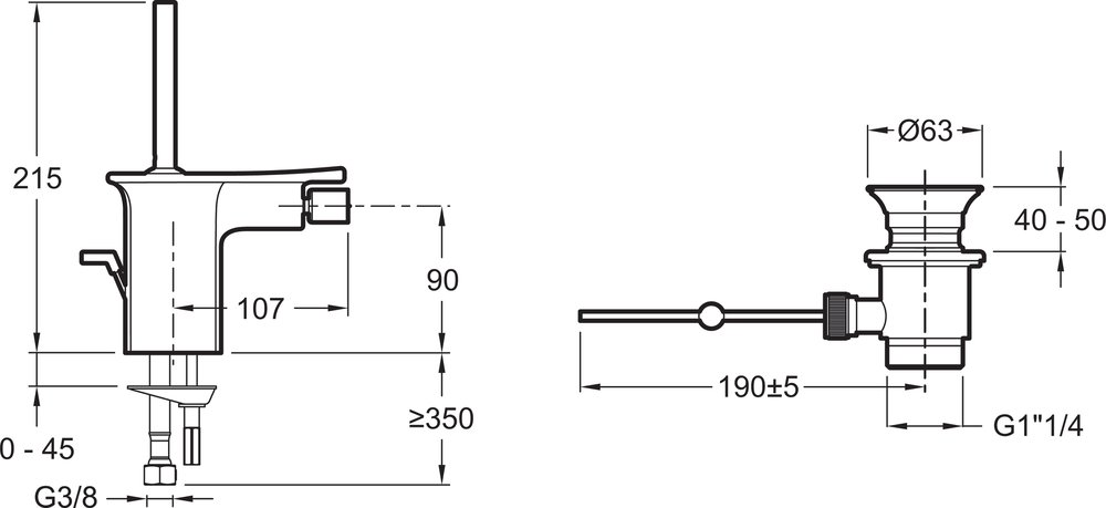 Смеситель для биде Jacob Delafon Stance E14763-CP