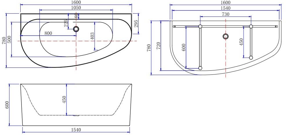 Акриловая ванна Allen Brau Priority 2.31005.20A 160x78 белый глянец, L