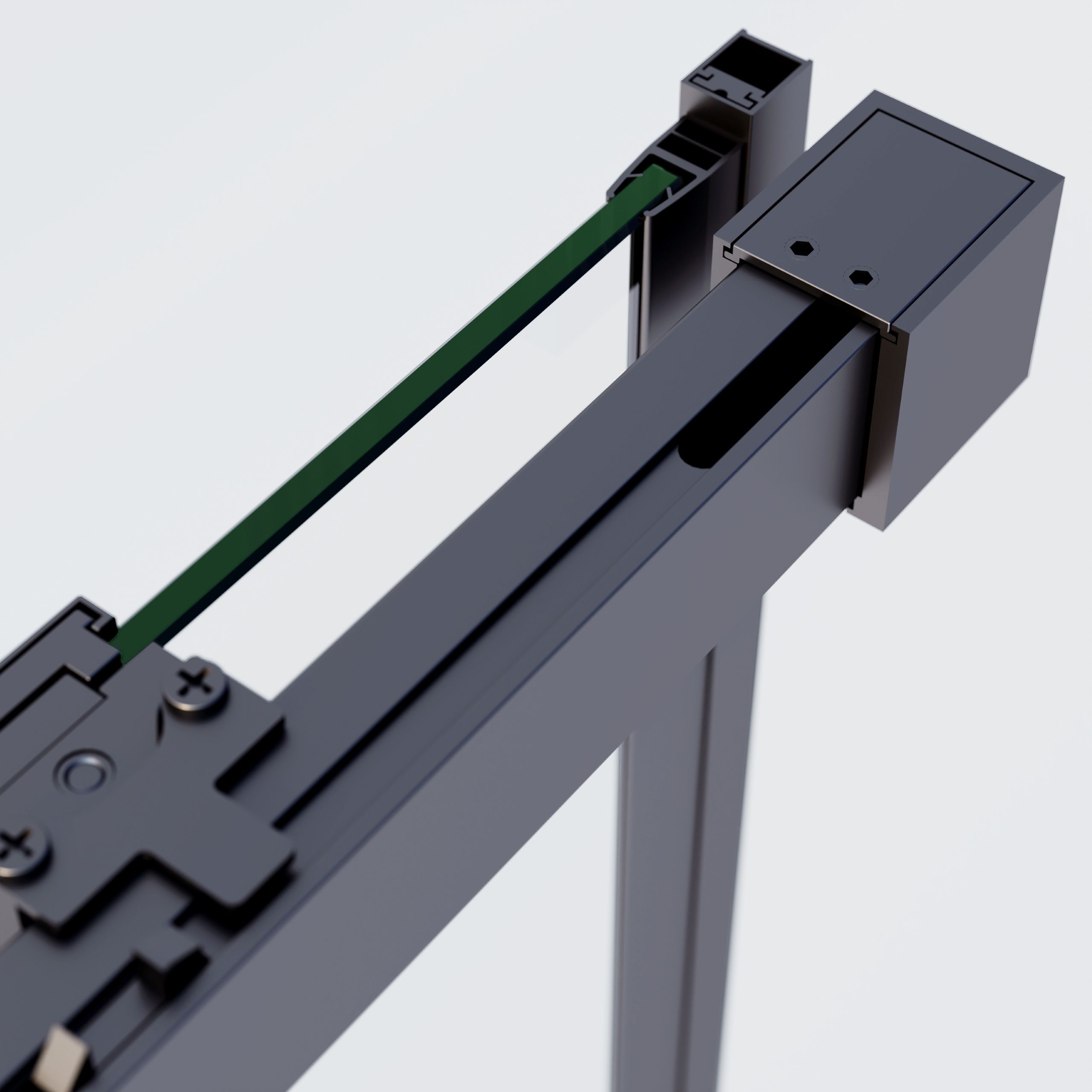 Душевая дверь Vincea Софт 2 (Soft 2) VDS-3SO2120CLGM 120x200 вороненая сталь, прозрачная