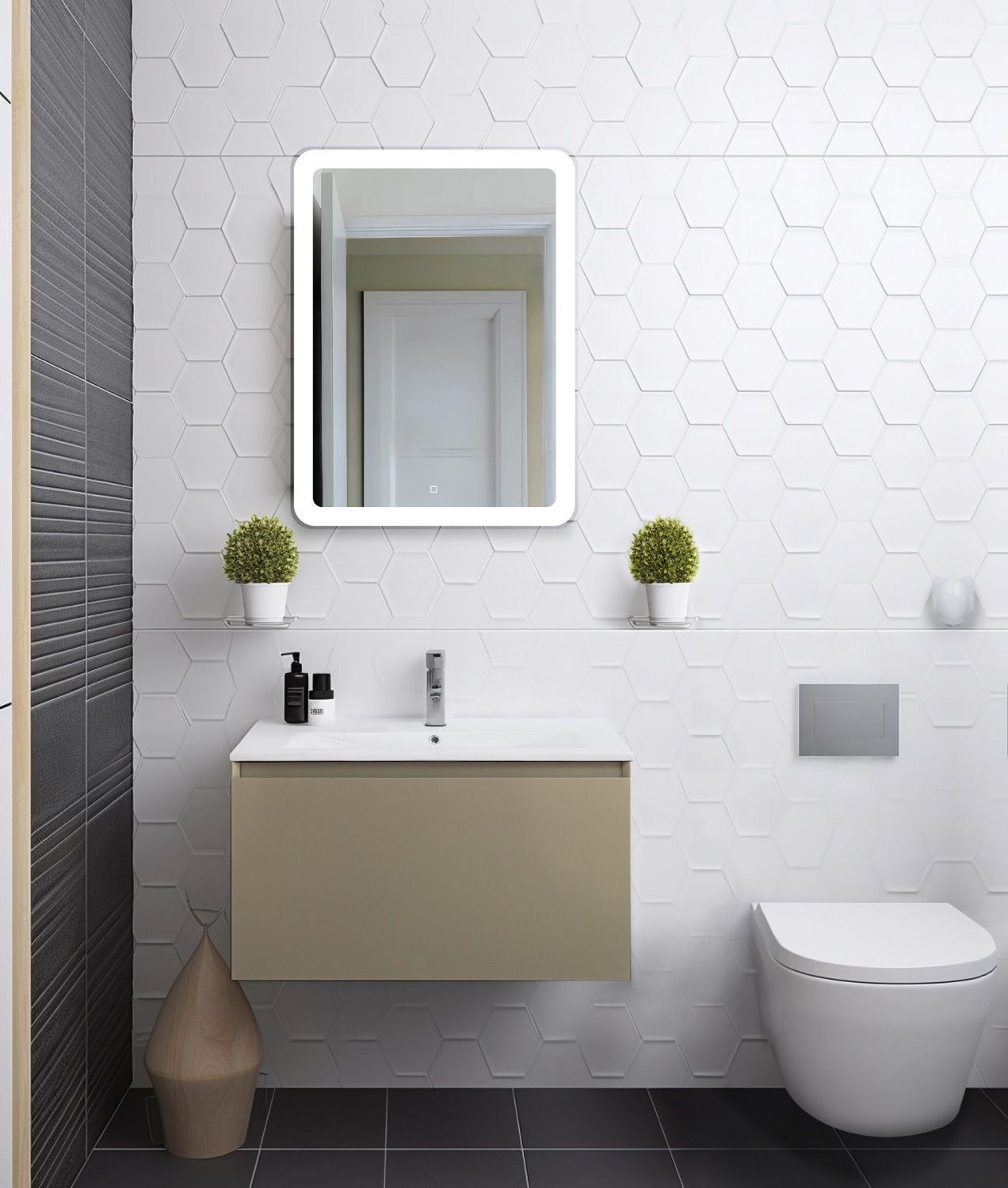 Мебель для ванной Art&Max Latina 80 см Серо-бежевый матовый