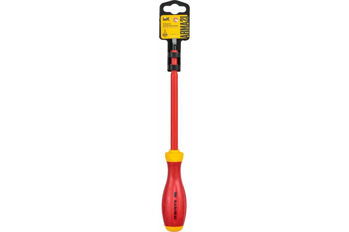 Диэлектрическая отвертка IEK ARMA2L 3 SL6,5x150 K3 A2L3-SC30-K3-SL-65-150