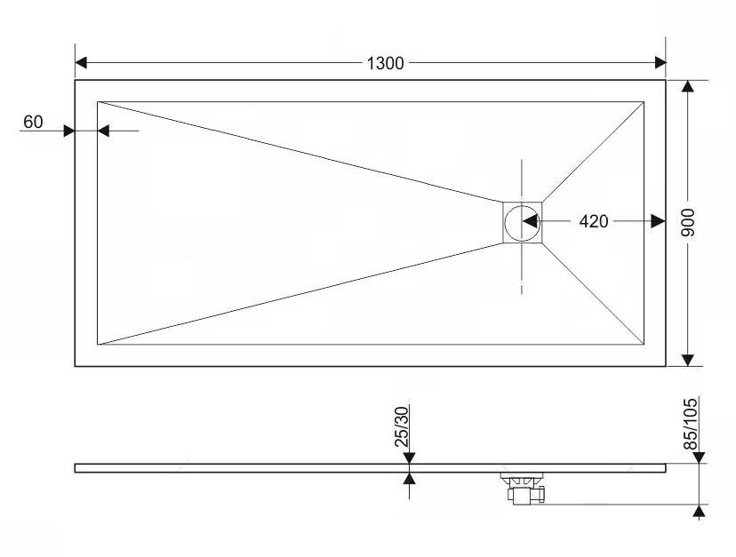 Поддон для душа RGW Stone Tray ST-G 90x130 графит