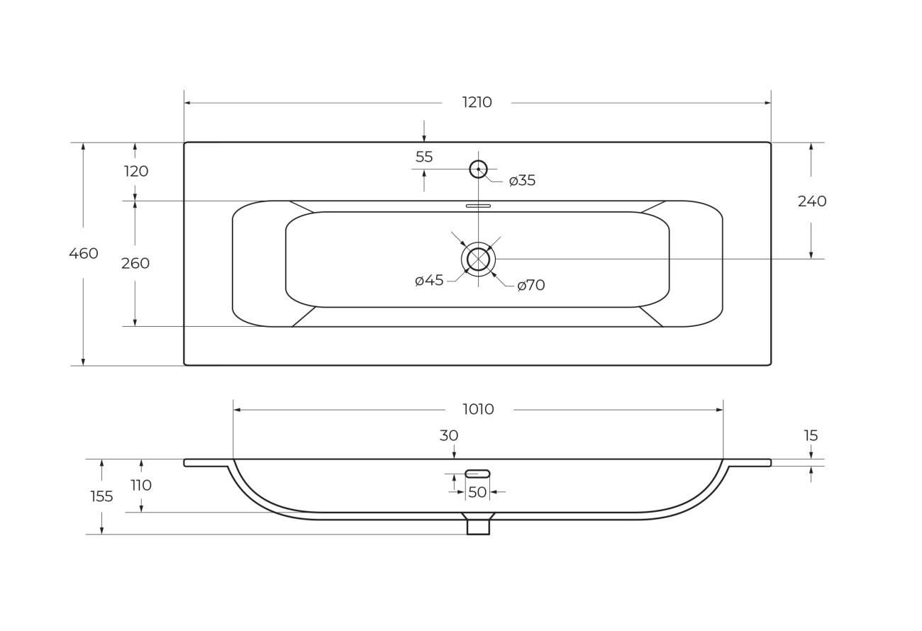 Тумба с раковиной Cezares Eco-Cer-N 120 см