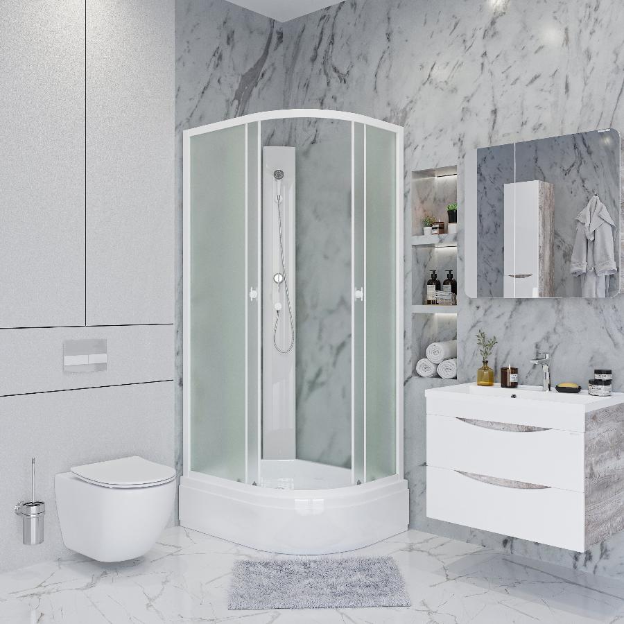 Душевая кабина Niagara Promo P90/70/26L/MT/BK 90x70 стекло матовое, без крыши и г/м, L