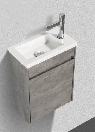 Тумба с раковиной BelBagno Pietra Mini 40 см, правосторонняя, Stucco Cemento