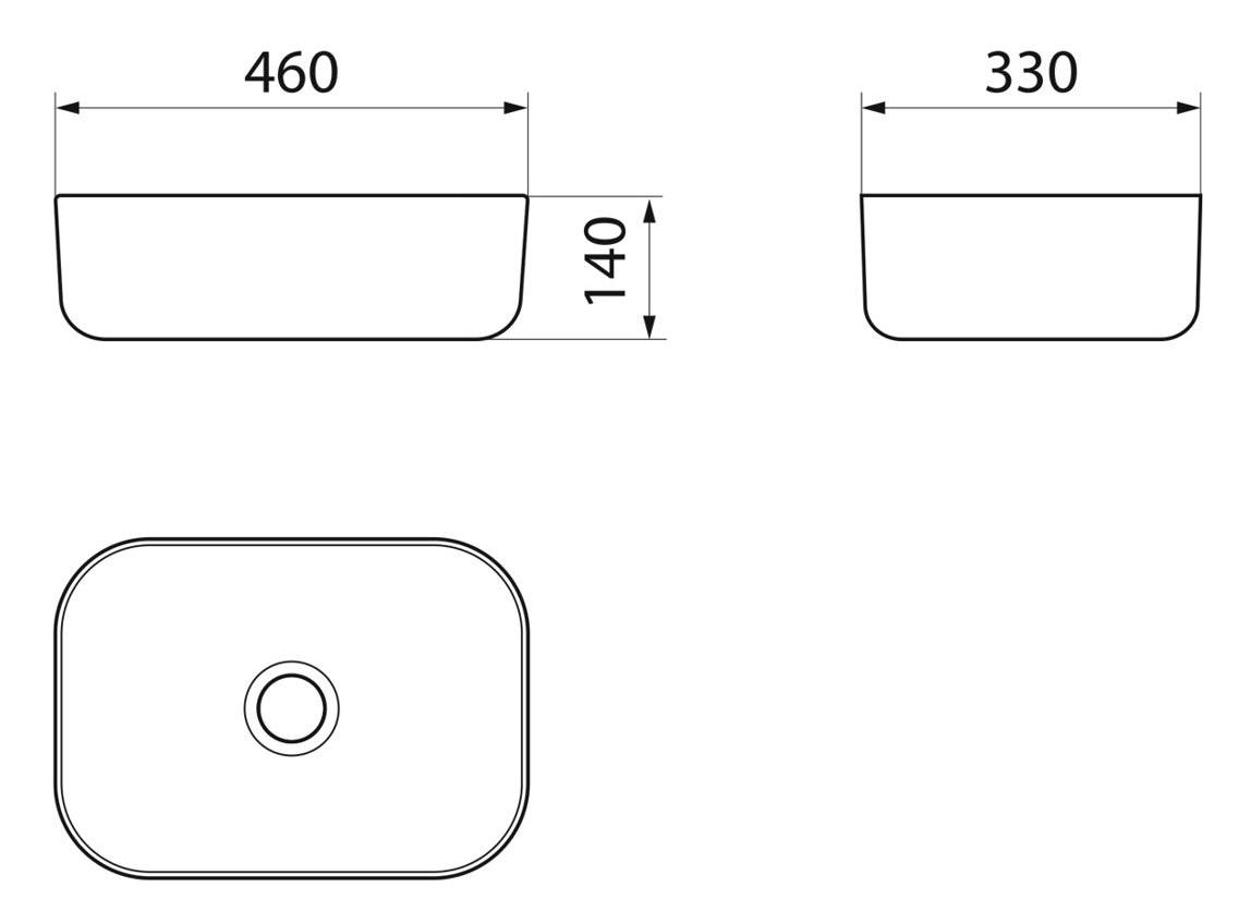 Раковина Point Вега PN43711WB 46 см белый/черный