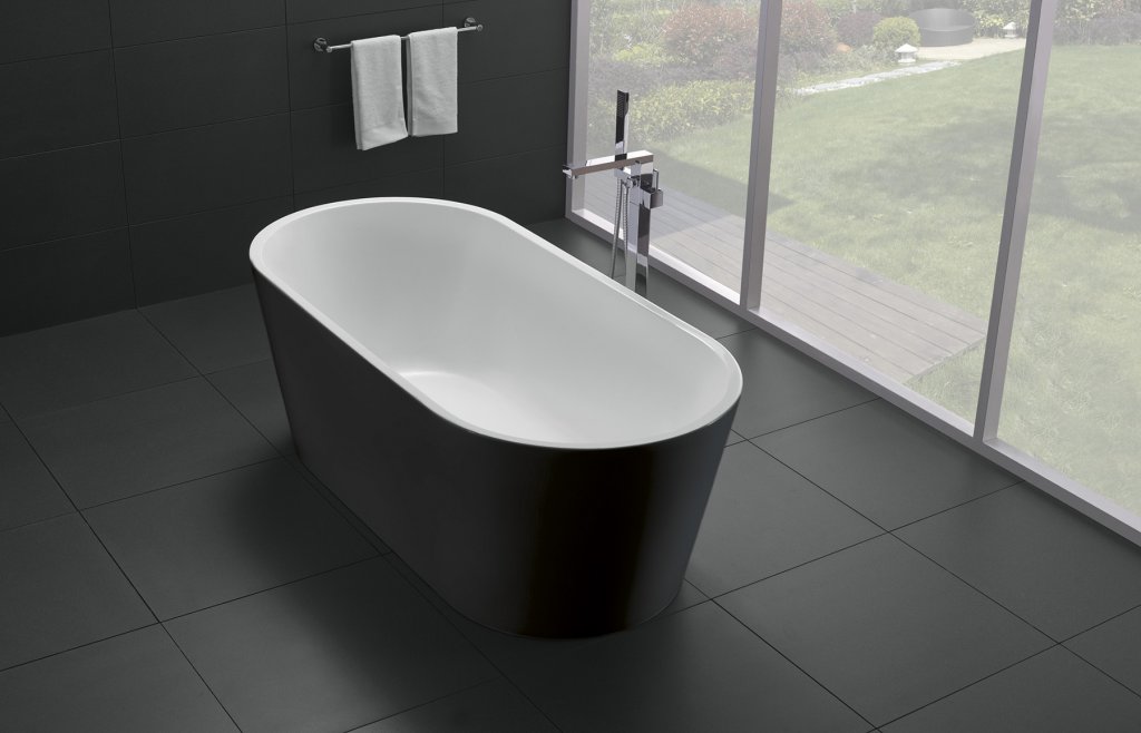 Акриловая ванна BelBagno BB71-1700-NERO-W0 170x80 см без перелива, черный