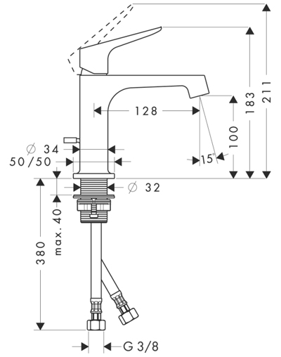 Смеситель для раковины Axor Citterio M 34010000