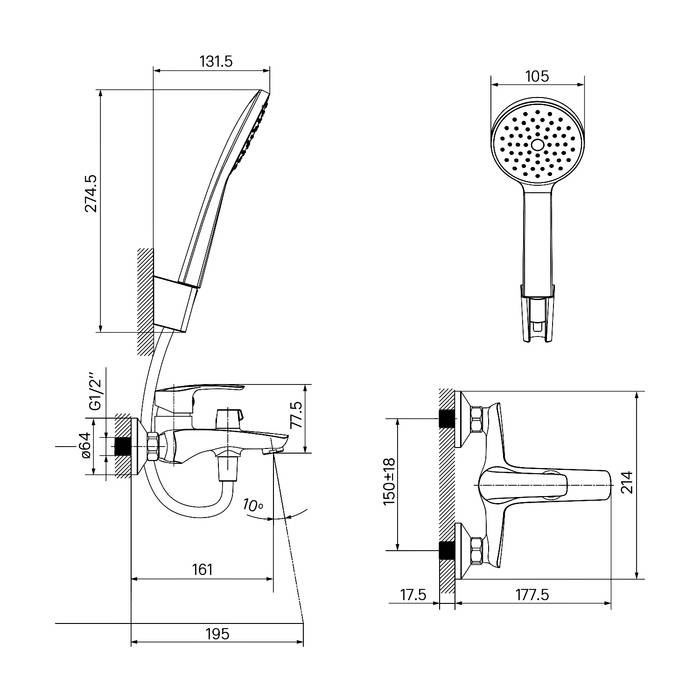 Смеситель для ванны Iddis Ray RAYWT02i02 белый матовый