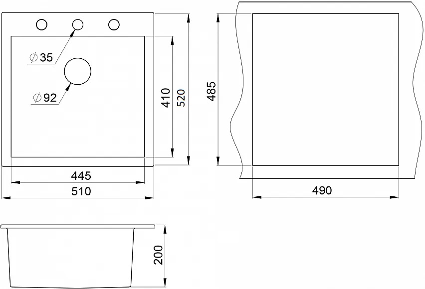 Кухонная мойка Granula GR-5102 51 см графит