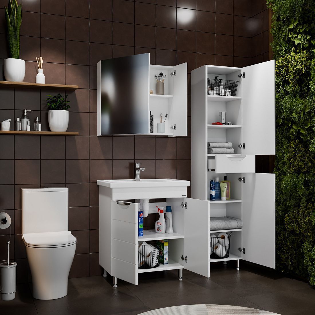 Шкаф пенал Санта Родос 40 см напольный 506004