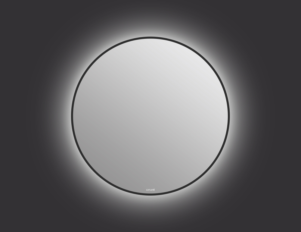 Зеркало Cersanit Eclipse Smart 80x80 см с подсветкой, черный A64147