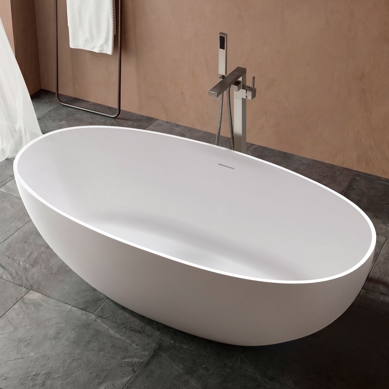 Ванна из искусственного камня Vincea Солид Серфейс (Solid Surface) VBT-4S06-1800MW белый матовый 180x80 см