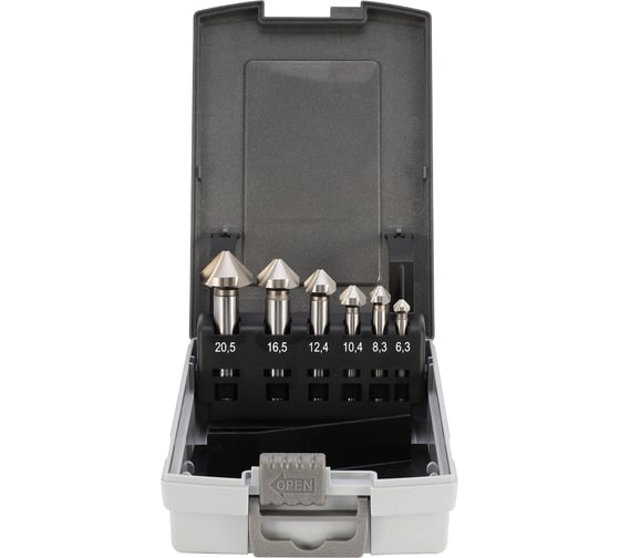 Набор зенковок H-Tools 90гр. 6.3-20.5мм DIN335C 3z HSSE-Co5 6шт 102152EHT