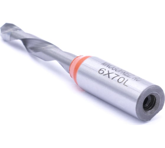 Сверло присадочное сквозное усиленное KJ1-V40207L (6х70 мм; хв-к 10 мм; левое вращение) МНОГОФРЕЗ 6573