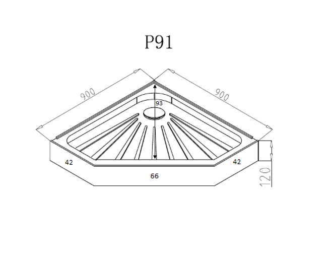 Поддон для душа Cerutti 90x90 P91