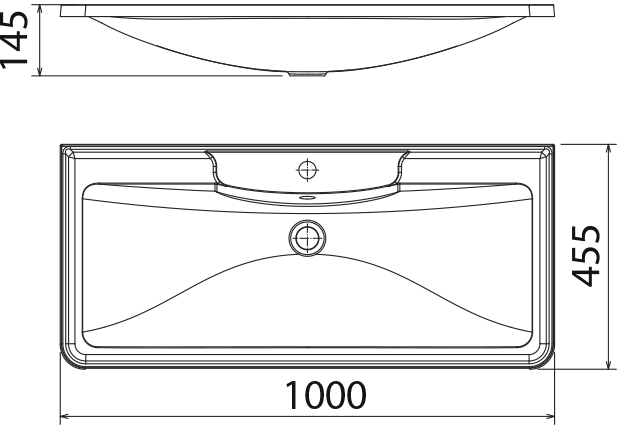 Раковина BelBagno BB1000/455-LV-MR-ALR 100 см