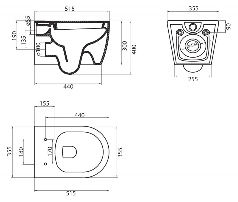 Подвесной унитаз BelBagno Marino BB105CHR безободковый