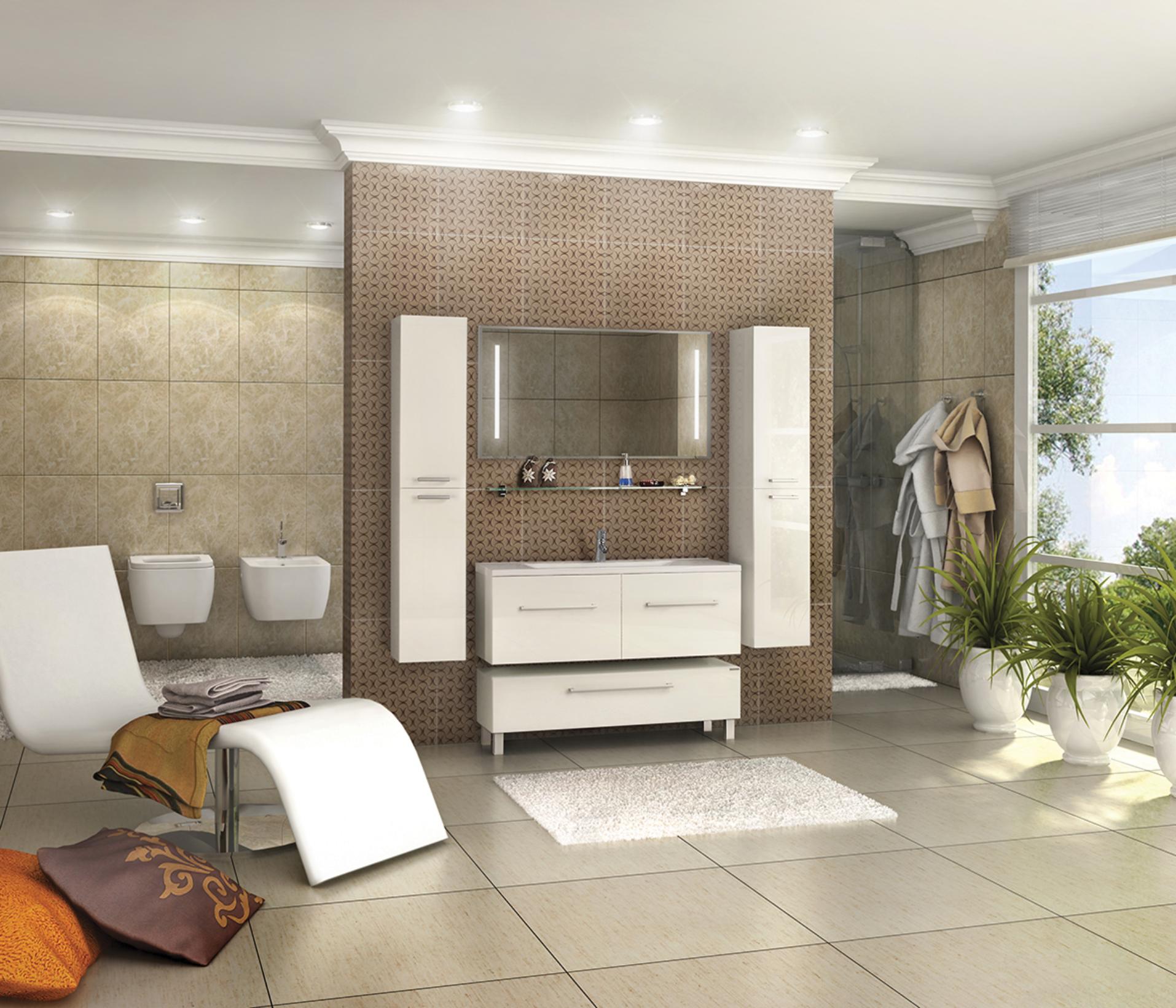 Мебель для ванной Акватон Мадрид 120 М с 2  ящиками, белый