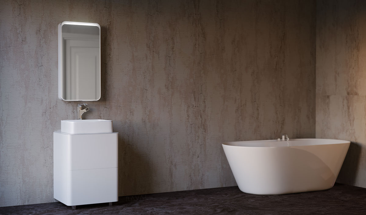 Мебель для ванной Raval Pure 56 см напольная, белый
