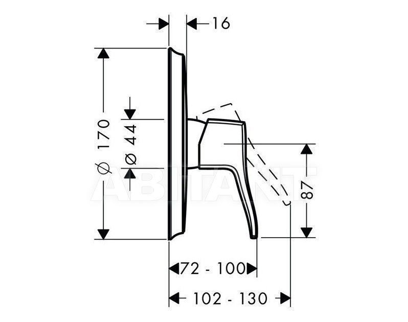 Смеситель для душа Hansgrohe Metris Classic 31676000 внешняя часть