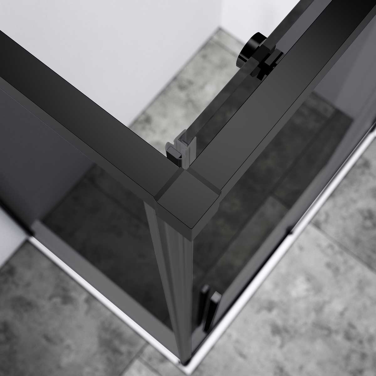 Душевой уголок Vincea Slim-N VSR-4SN8012CGB 120x80 черный, стекло тонированное