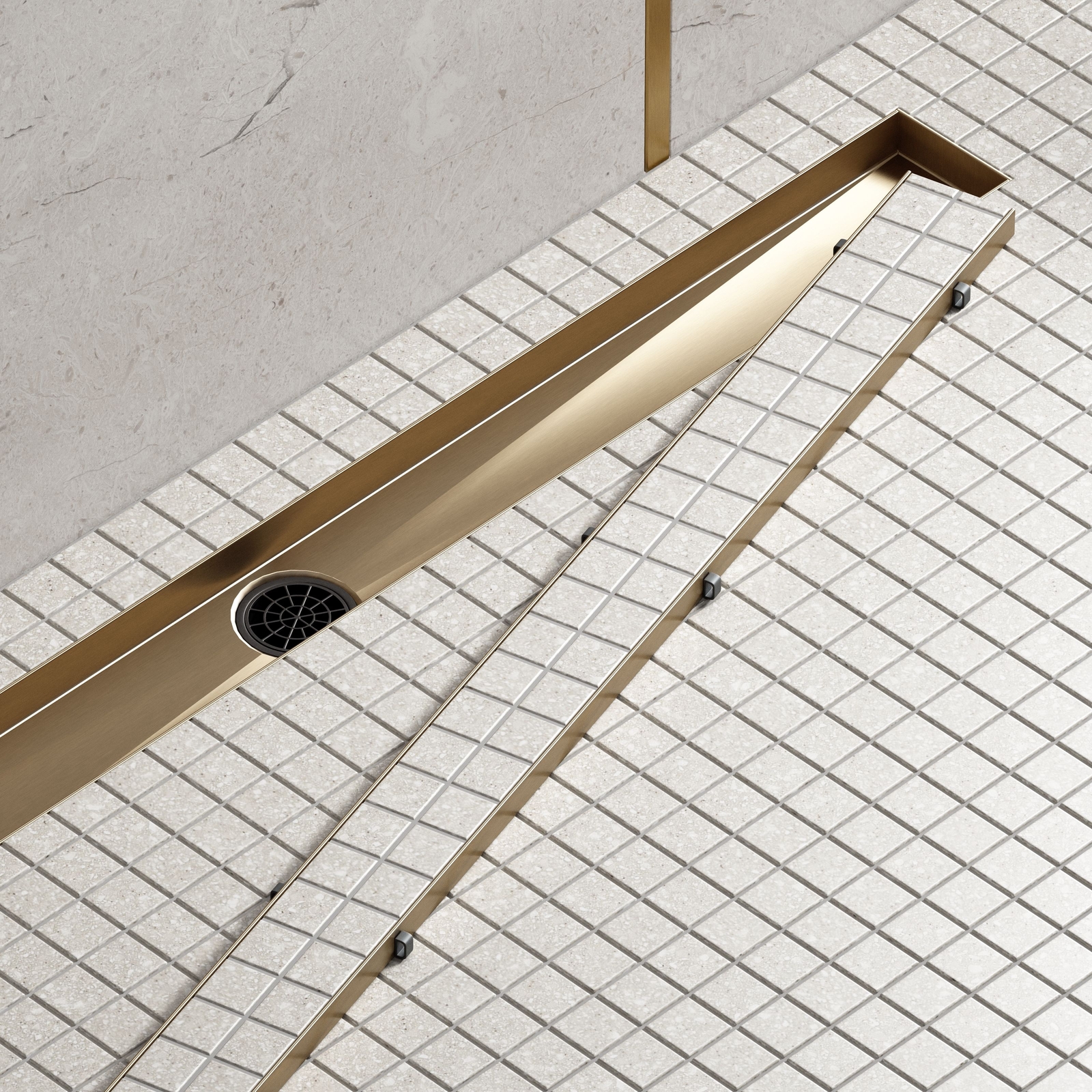 Трап для душа Timo Drain System 1000 DS230210/17 100 см, вставка Plate, матовое золото