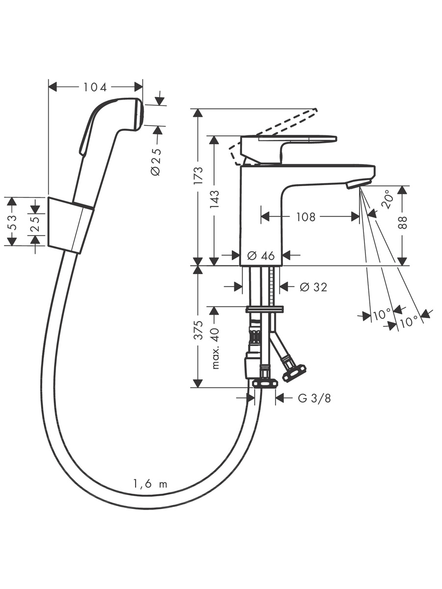 Смеситель Hansgrohe Vernis Blend 71215000 с душем, хром