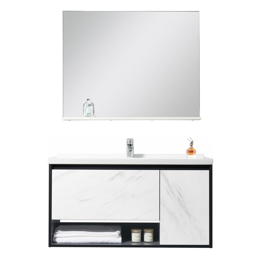 Тумба с раковиной Orans BC-0903-1000 100 см Dark Grey/White Marble