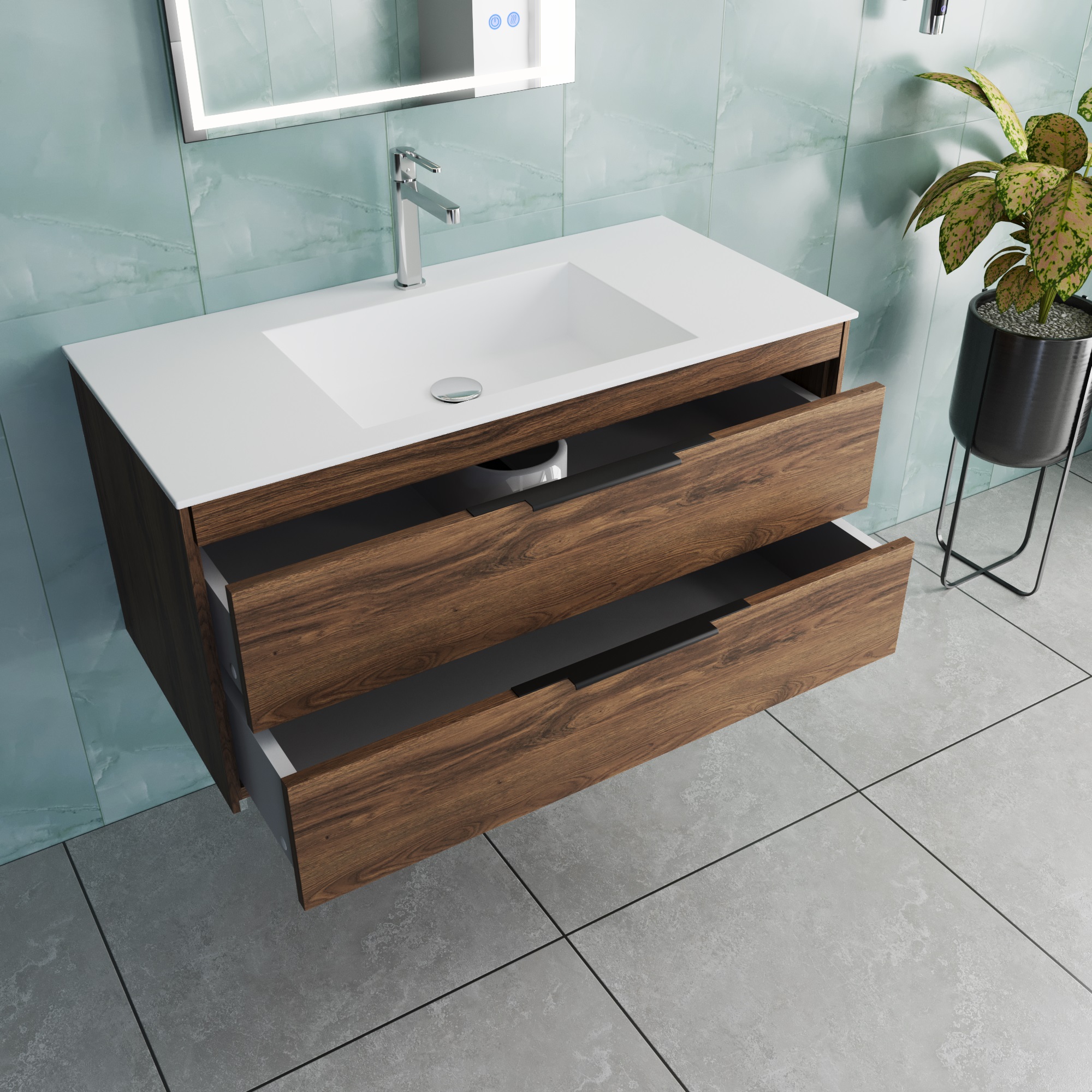 Мебель для ванной Vincea Chiara 2D 100 см C.Oak