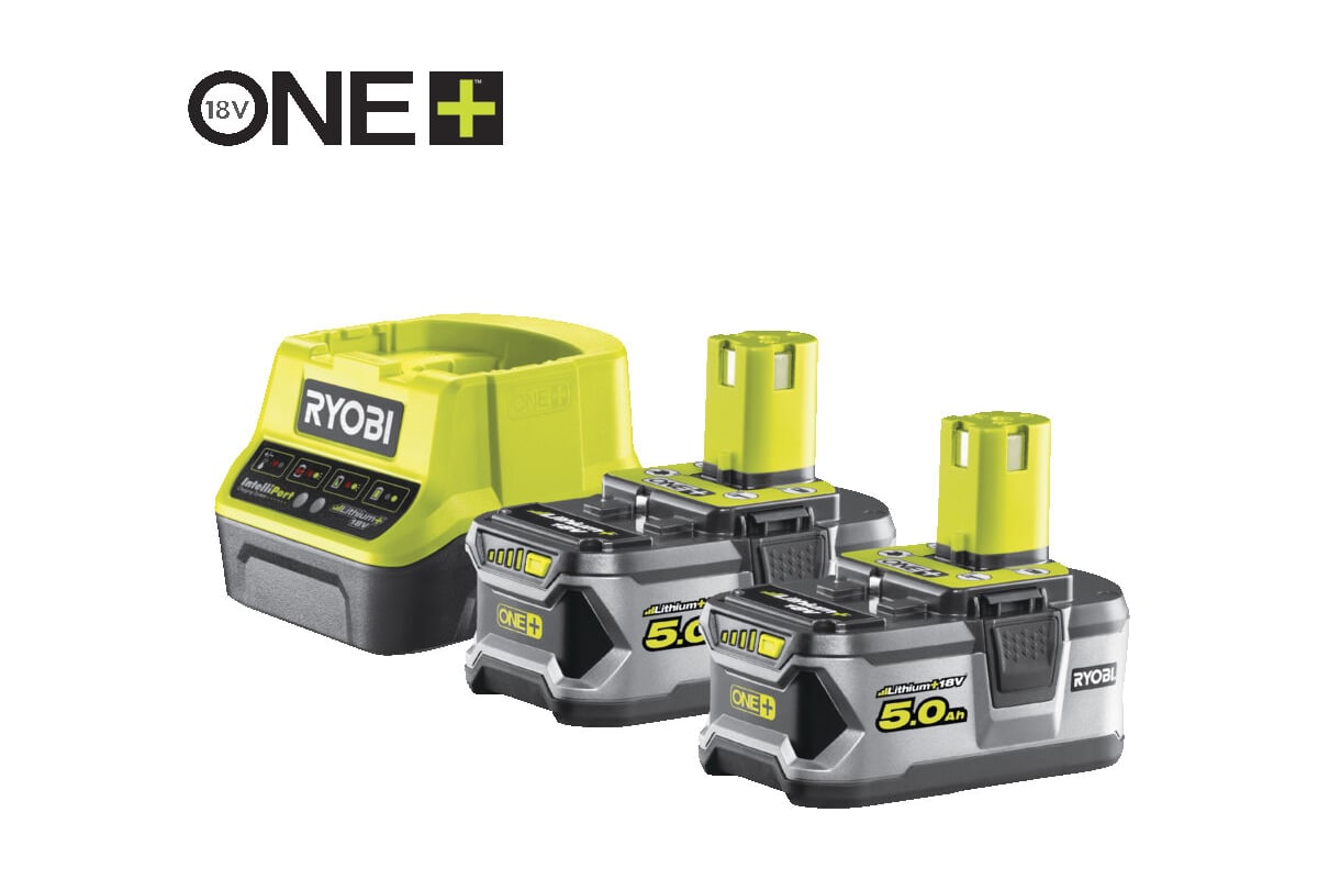 Набор Ryobi ONE+ RC18120-250 5133003364 аккумулятор (18 В; 5.0 А*ч; Li-Ion) 2 шт. и зарядное устройство RC18120