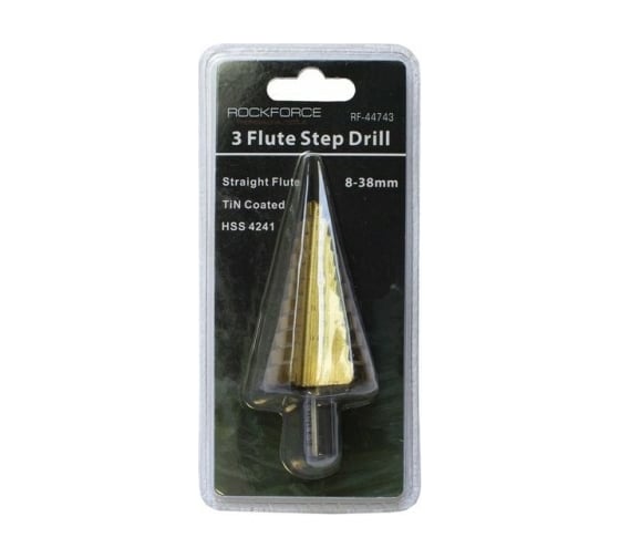 Сверло ступенчатое (8-38 мм; TIN HSS 4241 . Rockforce RF-44743